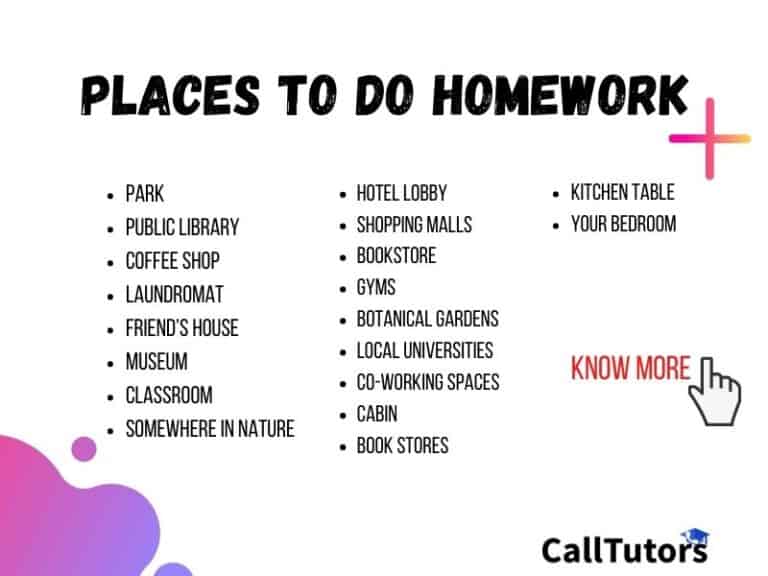great places to do homework